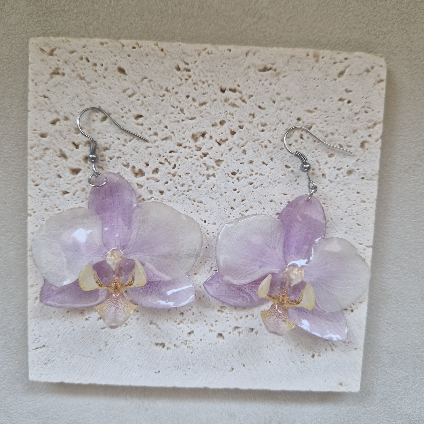 cercei flori orhidee otel inoxidabil handmade