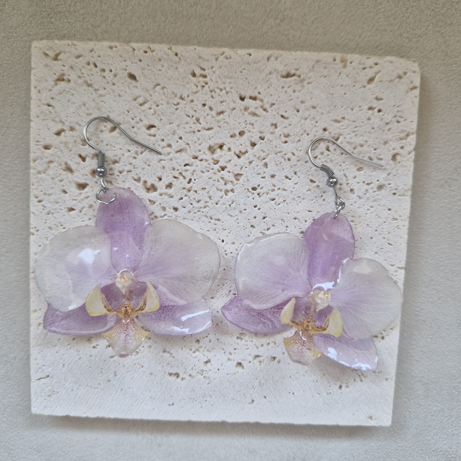 cercei flori orhidee otel inoxidabil handmade