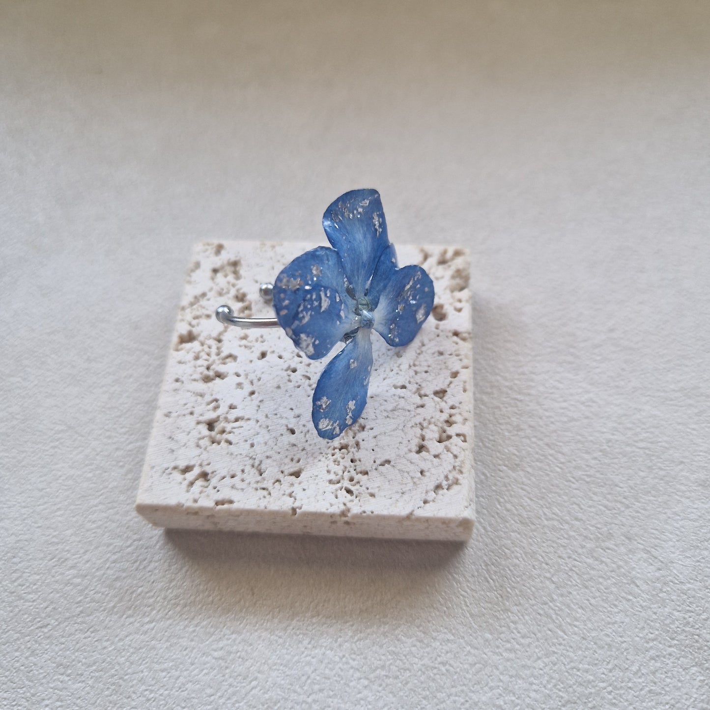 inel handmade floare hortensie
