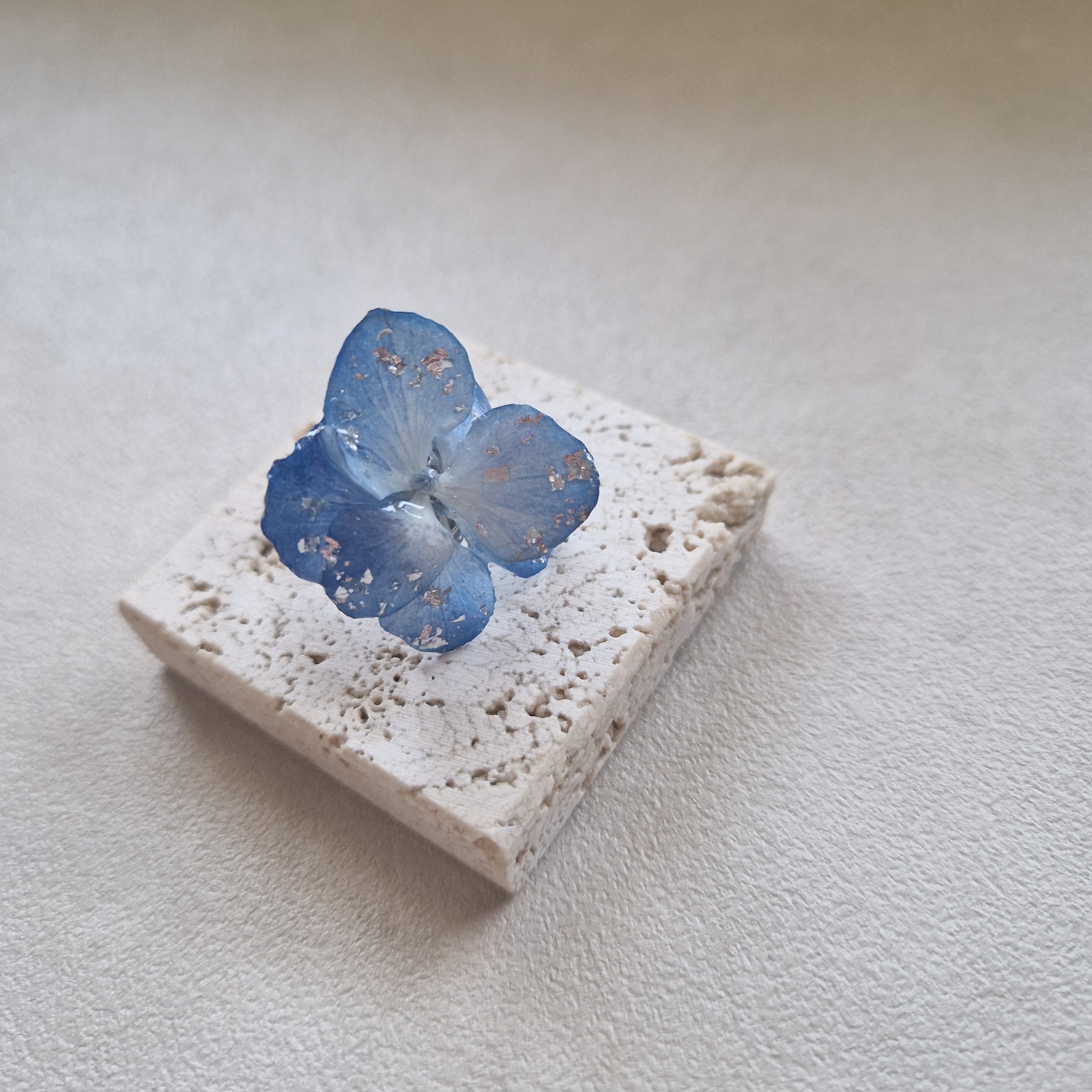 inel floare naturala hortensie blue
