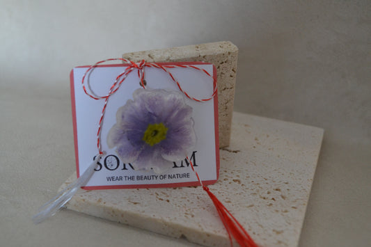 Broșă primula - Violet difuz