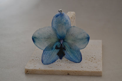 Pandantiv orhidee - Albastru regal