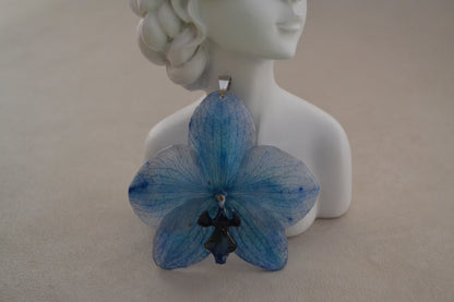 Pandantiv orhidee - Vis albastru